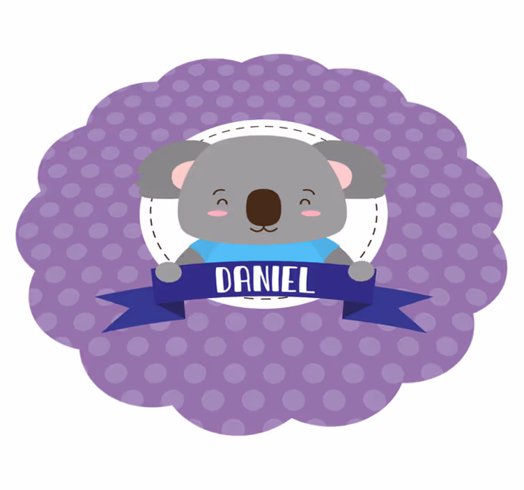 Vinil podovi rasadnici slatka koala s imenom - TenStickers