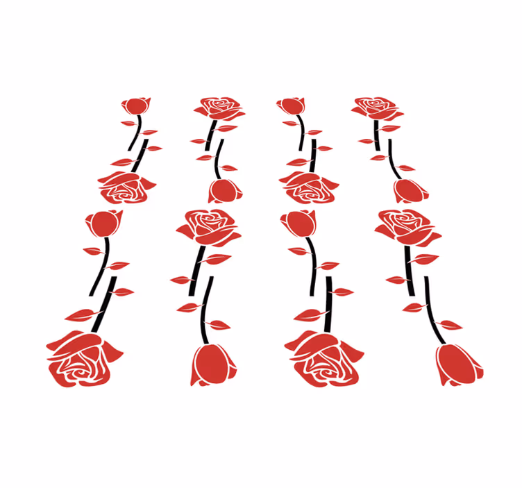 Crveni ruža uzorak cvjetni tepih - TenStickers