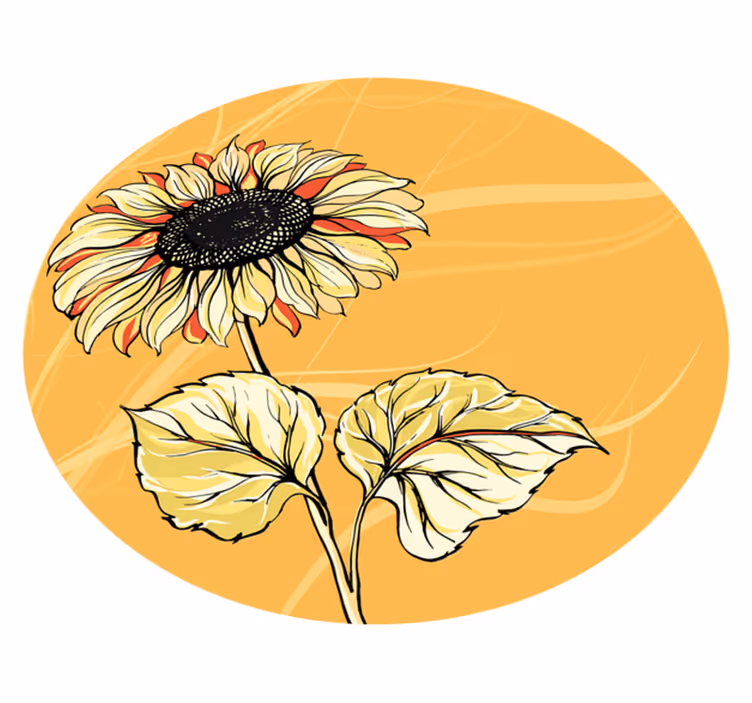 Ilustracija suncokreta cvjetni tepih - TenStickers