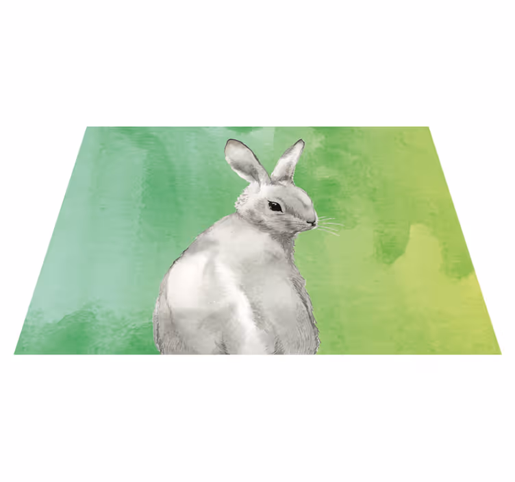 Vinil podovi životinja zečja zelena pozadina - TenStickers