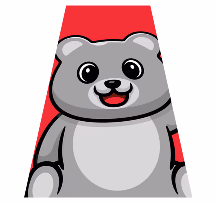 Vinil podovi djeca veselo lice medvjeda - TenStickers