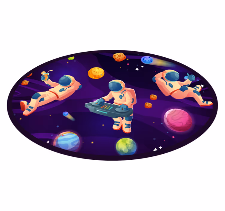 Ometanje crtića astronauti zvijezda vinil prostirka - TenStickers