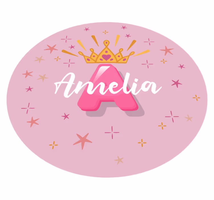 Drugi vinil podovi personalizirano ime princeze - TenStickers