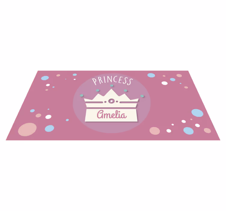 Vinil podovi s imenima princezina kruna art - TenStickers