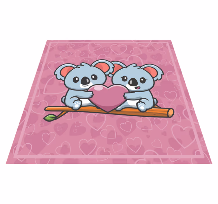 Vinil podovi djeca koala ljubavno srce - TenStickers