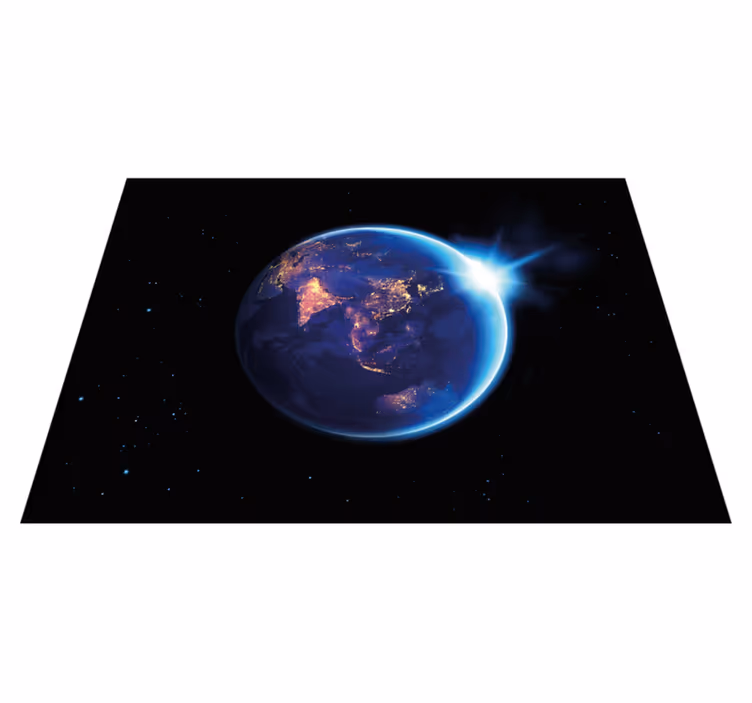 Vinil podovi karta svijeta pogled na planet zemlju - TenStickers