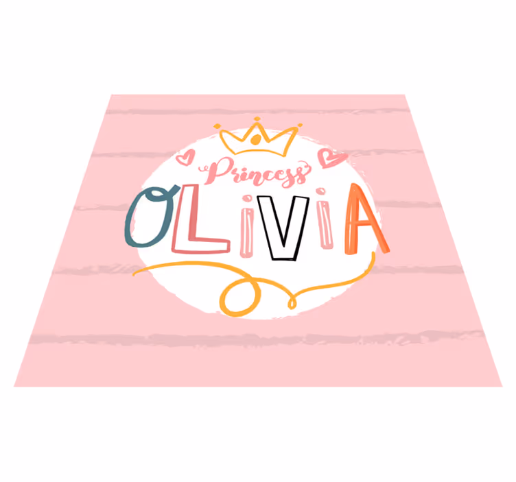 Drugi vinil podovi okrunjena princeza s imenom - TenStickers