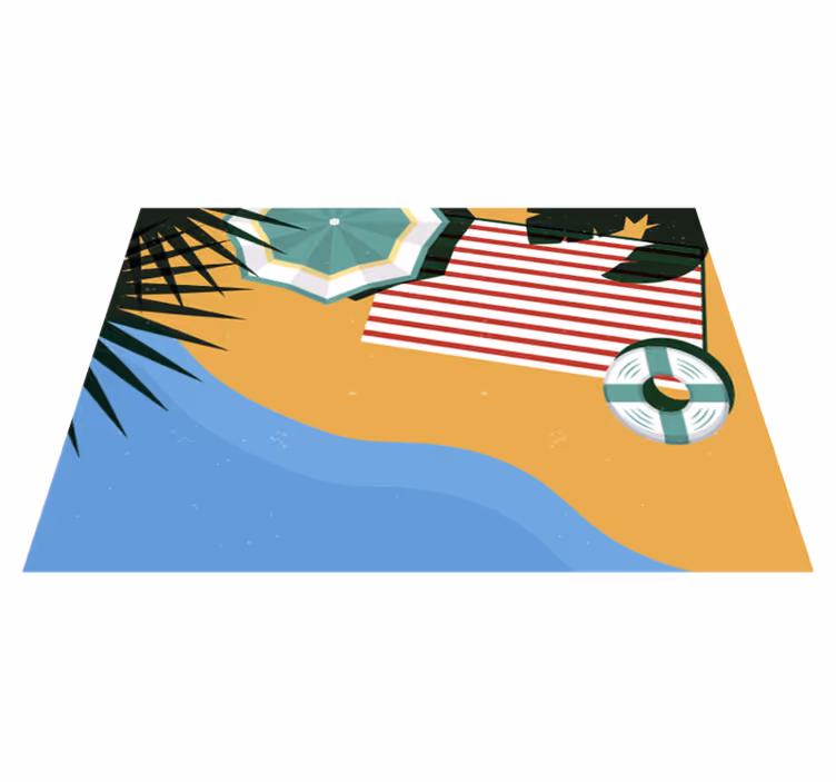 Vinil podovi priroda scena piknika na plaži - TenStickers