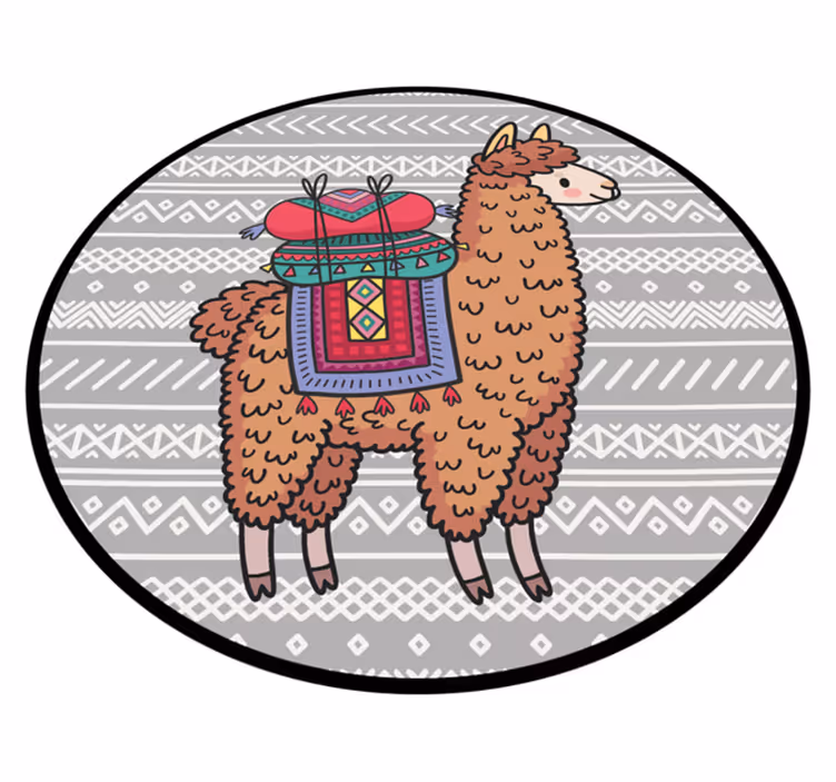 Lama s ukrasima životinjski tepih - TenStickers