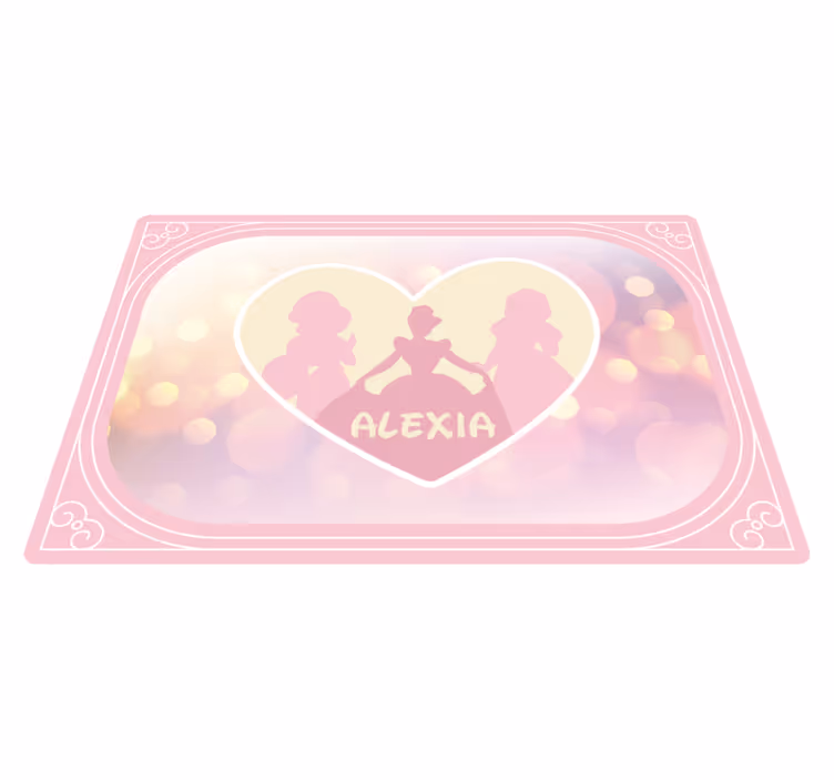 Vinil podovi s imenima srce princeze siluete - TenStickers
