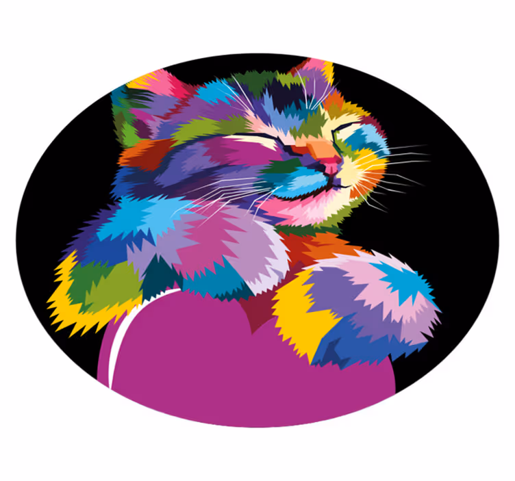 Vinil podovi životinja živopisna ilustracija mačke - TenStickers