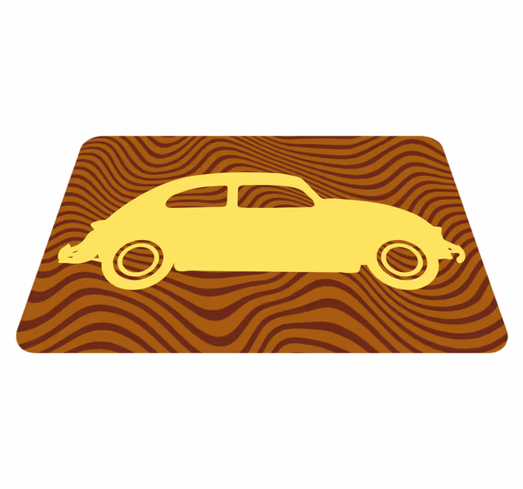 Vinil podovi ceste silueta starog automobila - TenStickers