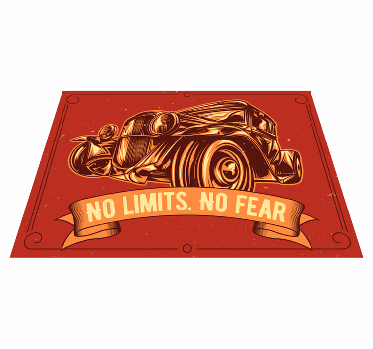 Vinilne prostirke s frazama ilustracija klasičnog automobila - TenStickers