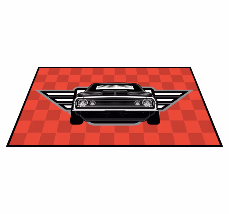 Drugi vinil podovi karirani muscle car - TenStickers