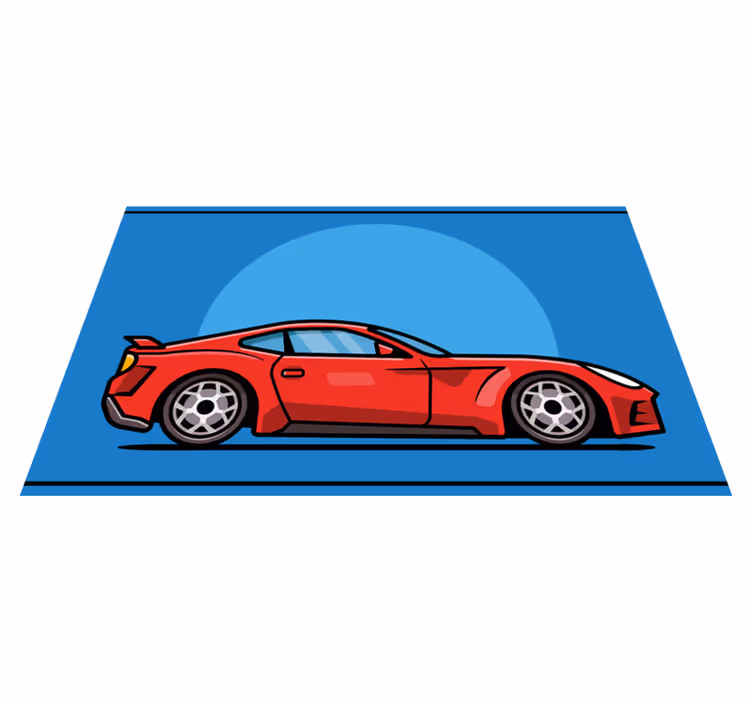 Vinil podovi tinejdžeri crveni sportski automobil - TenStickers