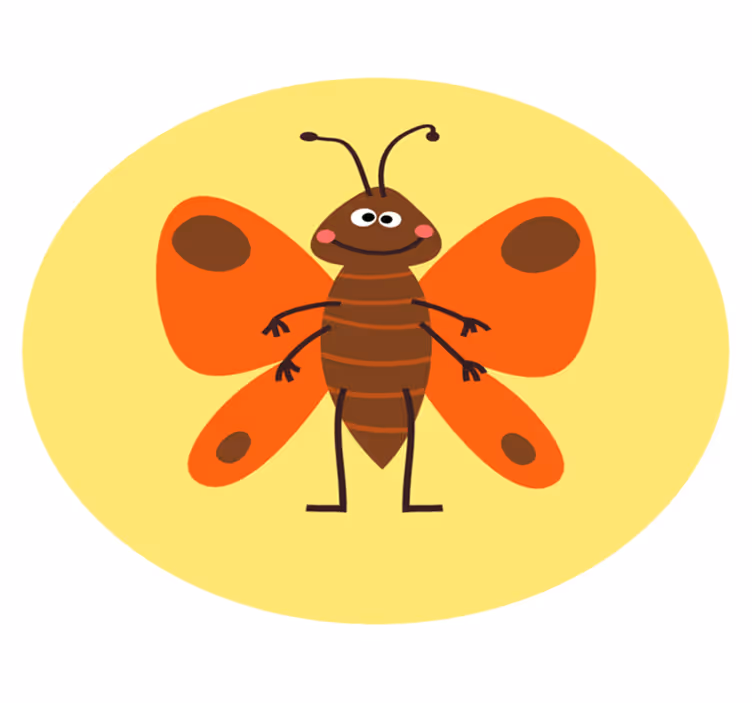 Smiješni tepih za spavaću sobu smeđeg leptira - TenStickers