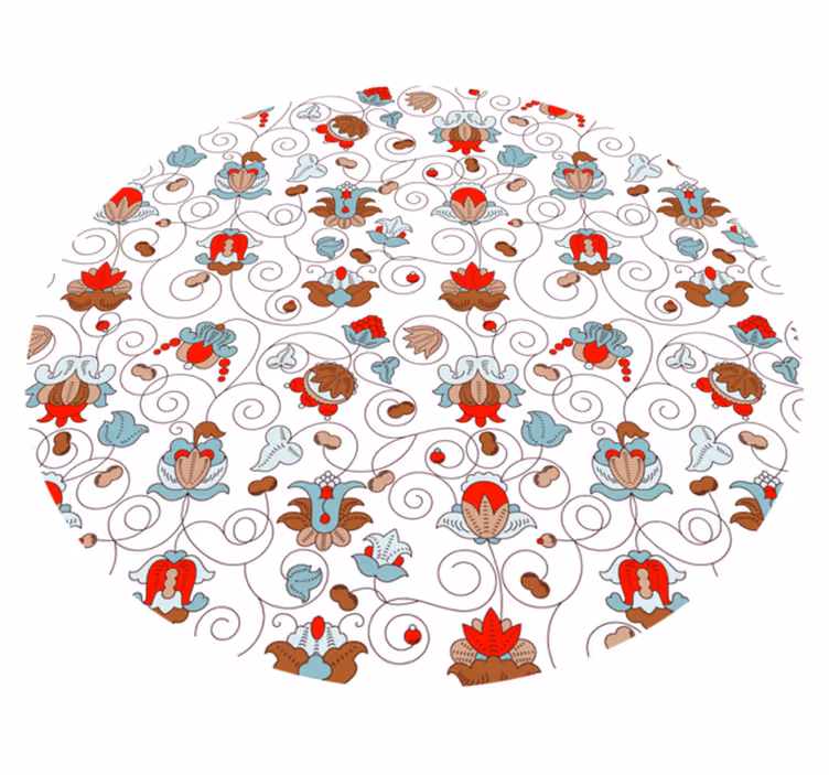 Vinil podovi cvijeće i biljke kružna botanička spirala - TenStickers