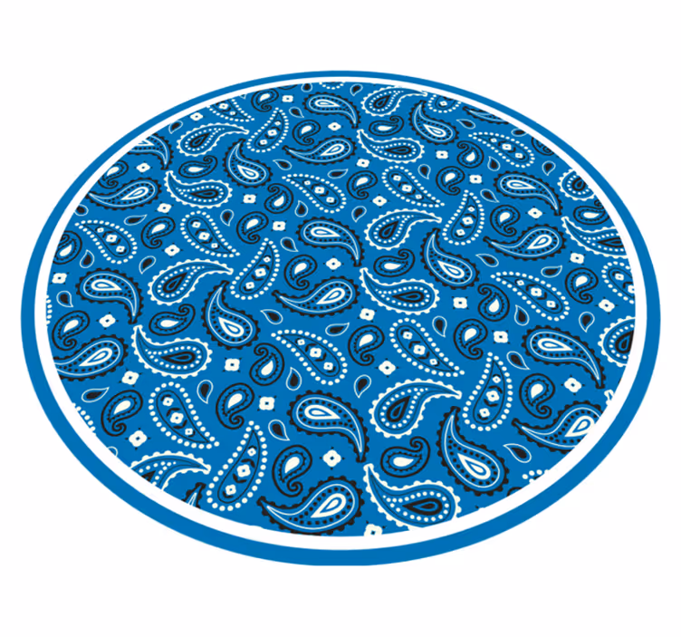 Vinil podovi etnički plavi printani paisley - TenStickers