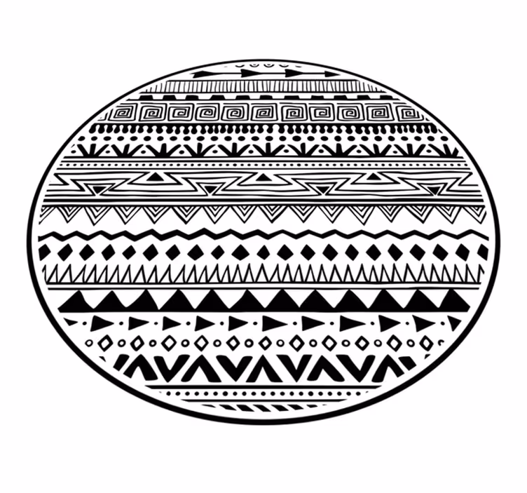 Crno-bijeli tepih za spavaću sobu boho uzorka - TenStickers