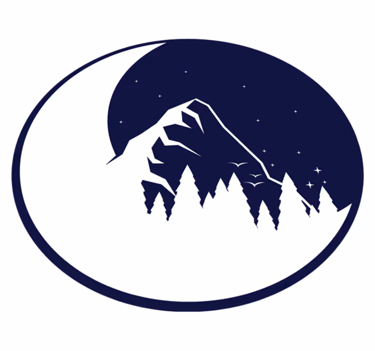 Vinil podovi priroda planinski pogled na mjesec - TenStickers