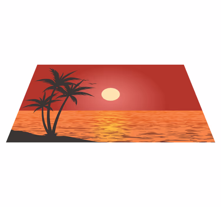 Vinil podovi priroda tropski krajolik zalaska sunca - TenStickers