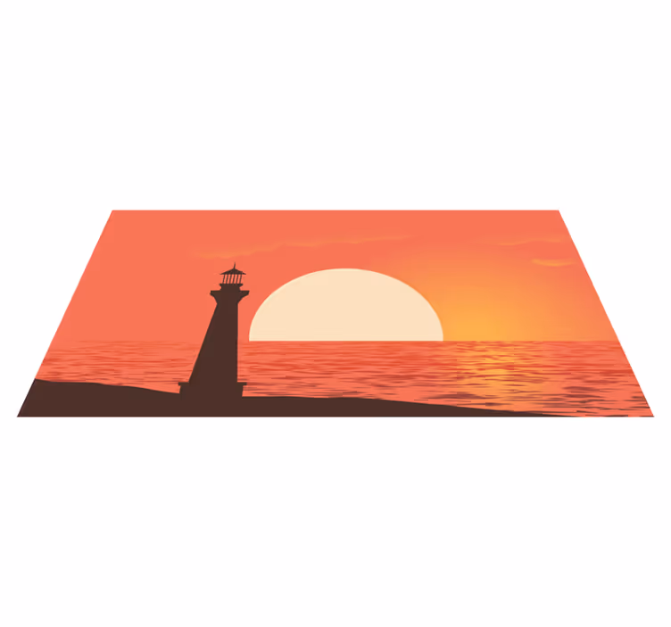 Vinil podovi priroda obalni pogled na zalazak sunca - TenStickers