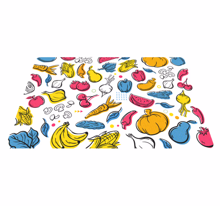Vinil pod u kuhinji živopisna ilustracija voća - TenStickers