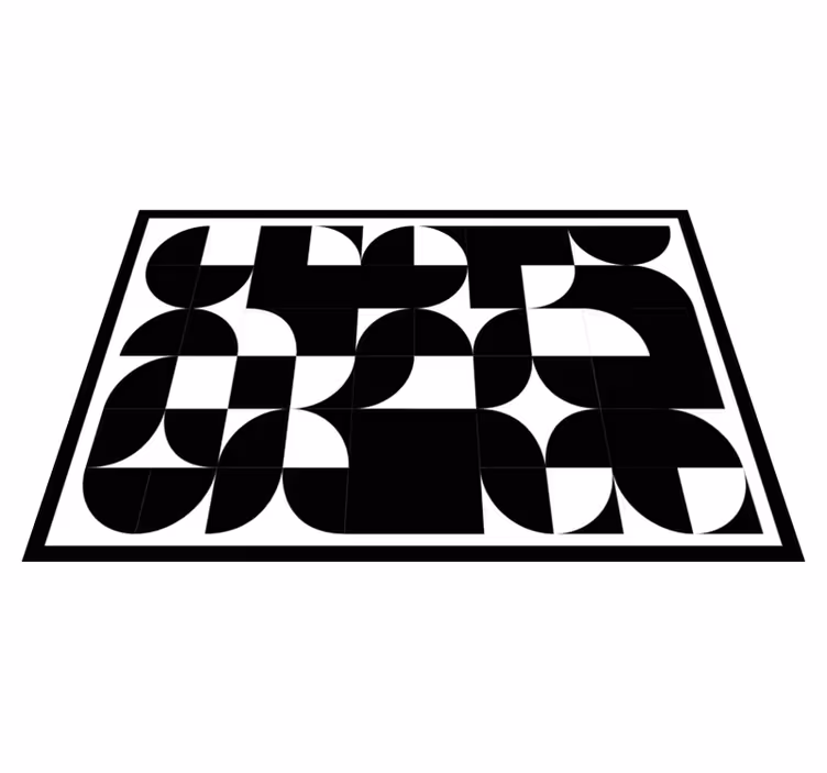 Vinil podovi geometrijski zakrivljeni crni oblici - TenStickers