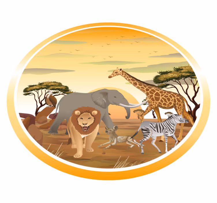 Vinil podovi životinja avantura safarija sa životinjama - TenStickers