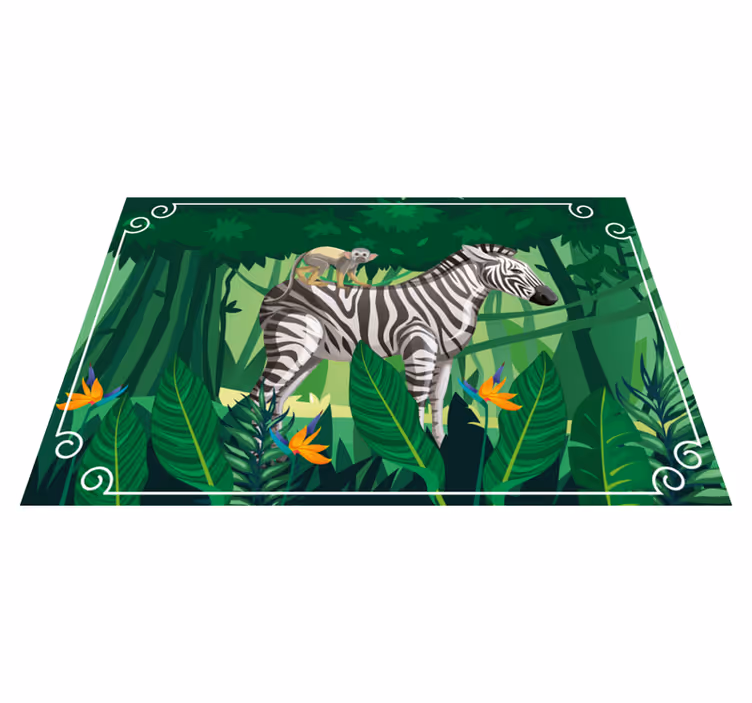 Vinil podovi životinja zebra i majmun - TenStickers
