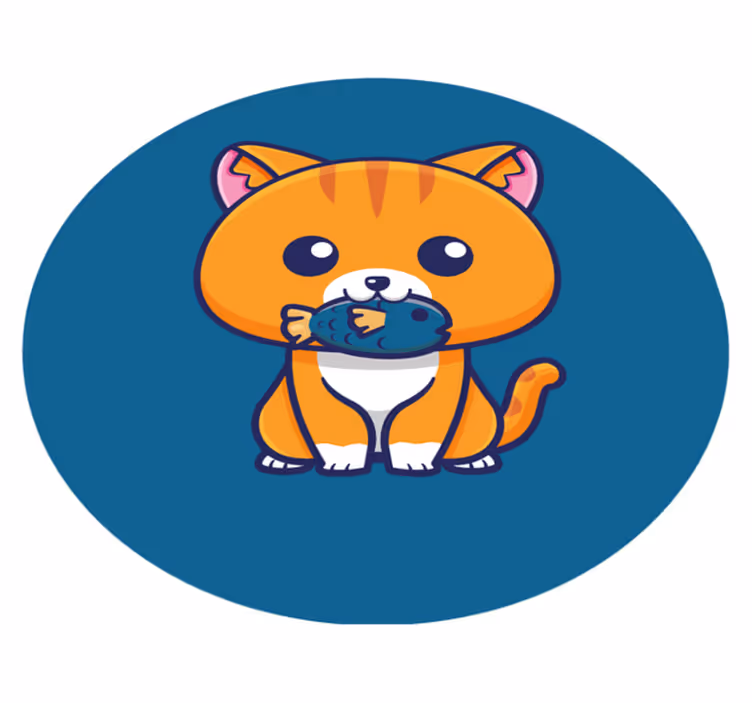 Vinil podovi životinja crtani mačji krug - TenStickers