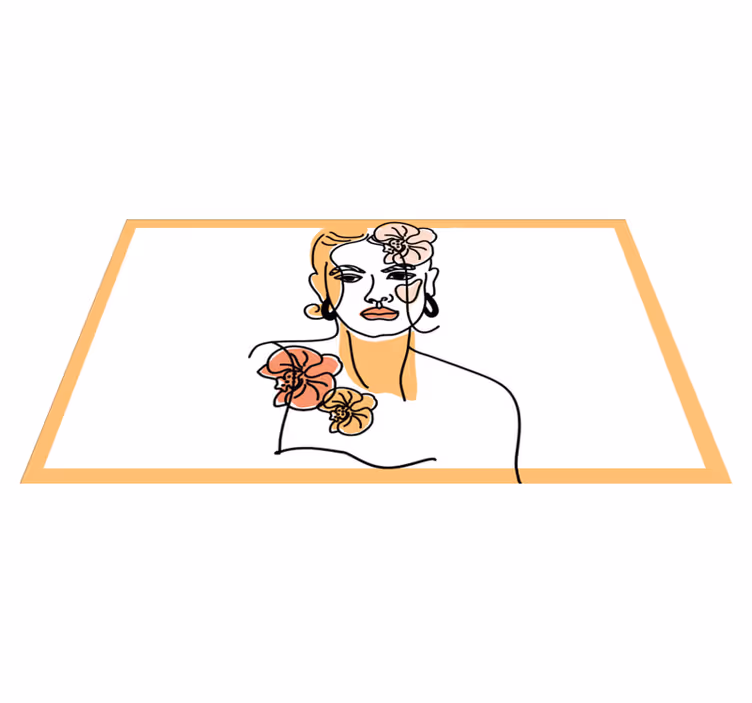 Vinil podovi moderan elegantan cvjetni portret - TenStickers