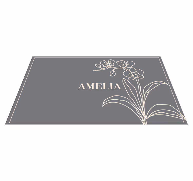 Vinil podovi s imenima elegantni cvjetni personalizirani - TenStickers