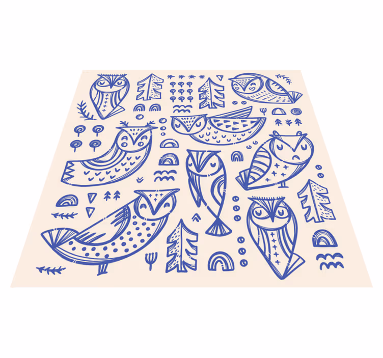 Vinil podovi djeca hiroviti uzorci sova - TenStickers