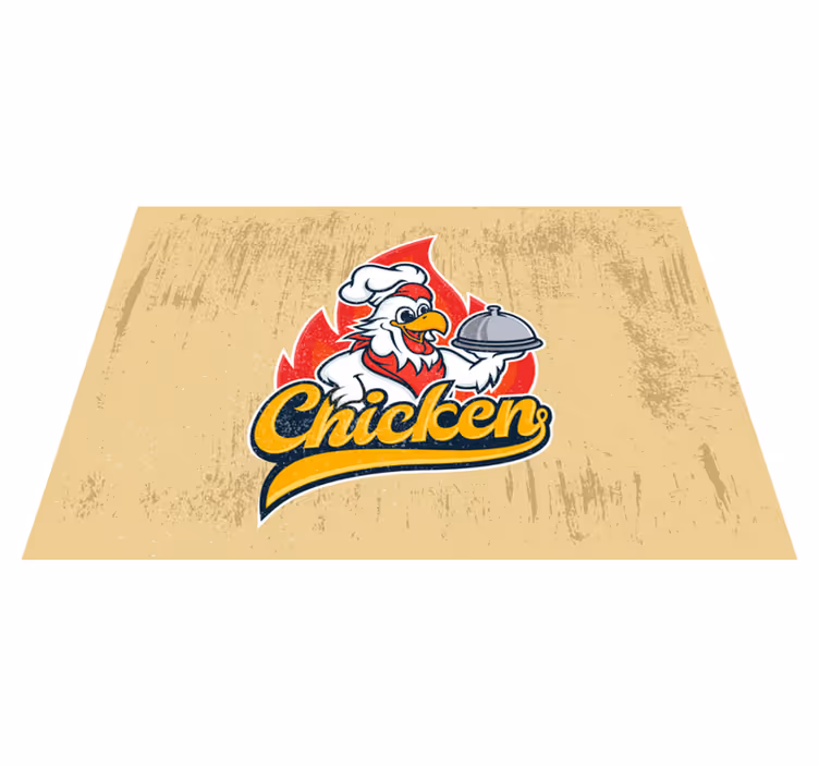 Vinil pod u kuhinji veseli logo piletine - TenStickers