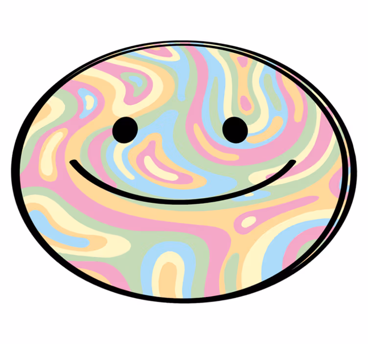 šarena boja za kravatu smiley face dječji vinilni tepih - TenStickers