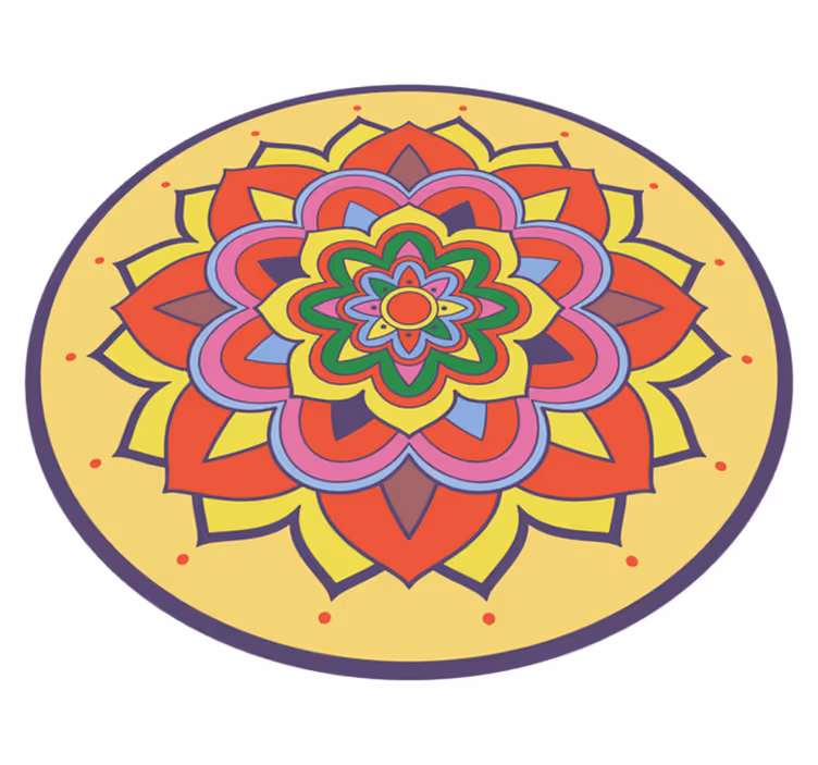 Vinil podovi mandala šareni veliki cvijet - TenStickers