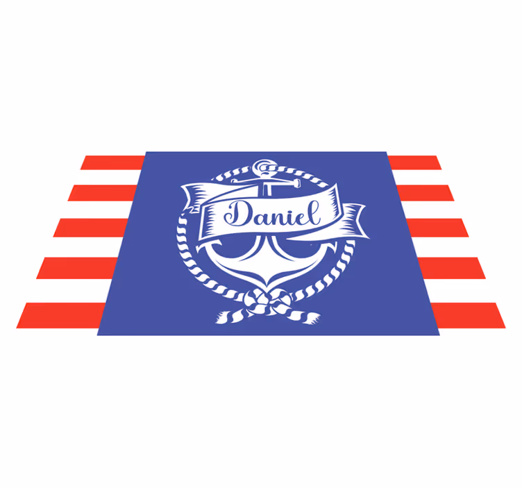 Vinil podovi s imenima dizajn nautičkog sidra - TenStickers