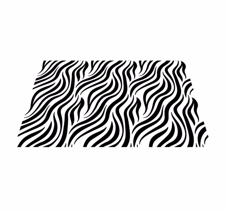 Crno-bijele zebraste pruge prugasti tepih - TenStickers