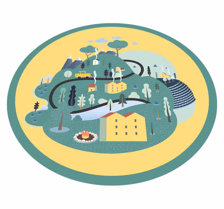 Vinil podovi ceste razigrano putovanje krajolikom - TenStickers