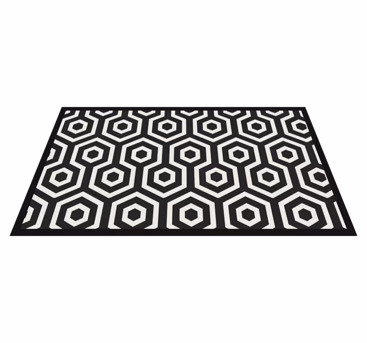 Dijagonalne crne geometrijske figure pločica tepih - TenStickers
