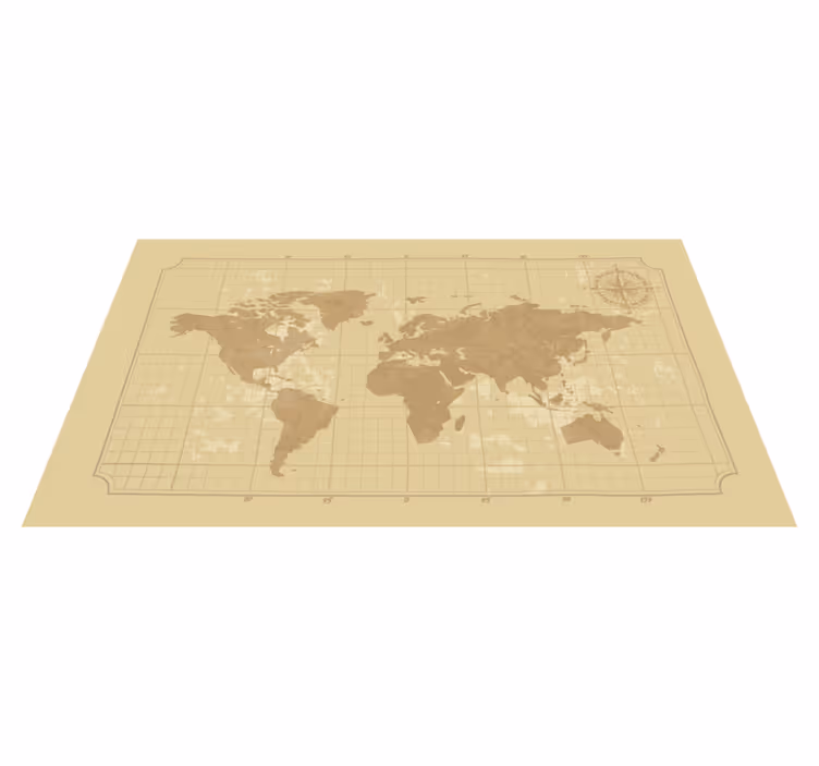 Vinil podovi karta svijeta starinska grafička mapa - TenStickers