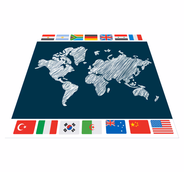 Vinil podovi karta svijeta umjetnost globalne karte - TenStickers