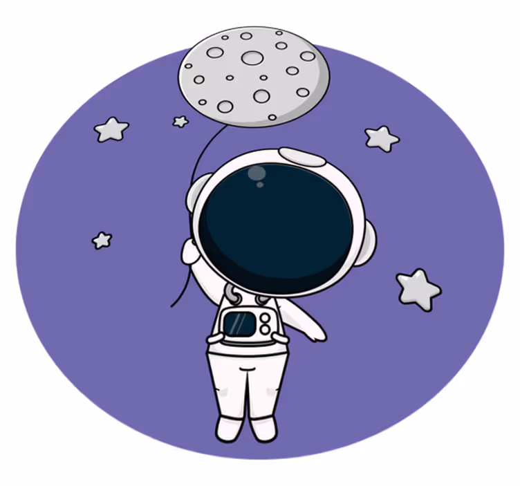 Drugi vinil podovi astronaut s balonom - TenStickers