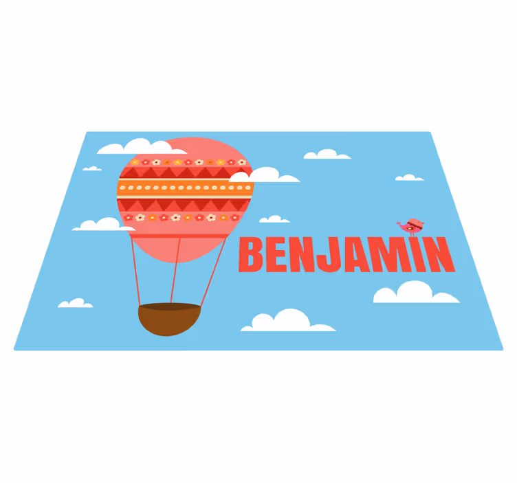 Drugi vinil podovi crveni balon s imenom - TenStickers