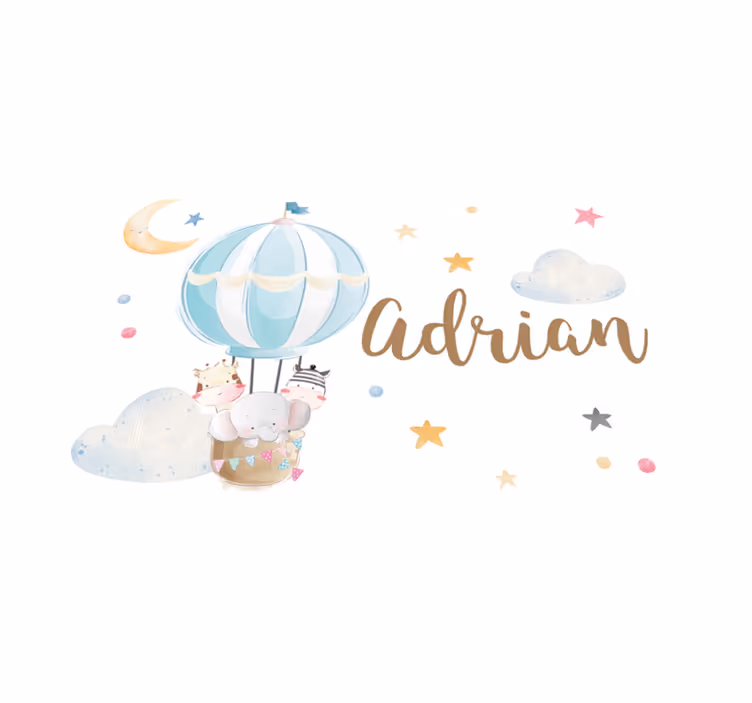 Drugi vinil podovi zračni balon s imenom - TenStickers