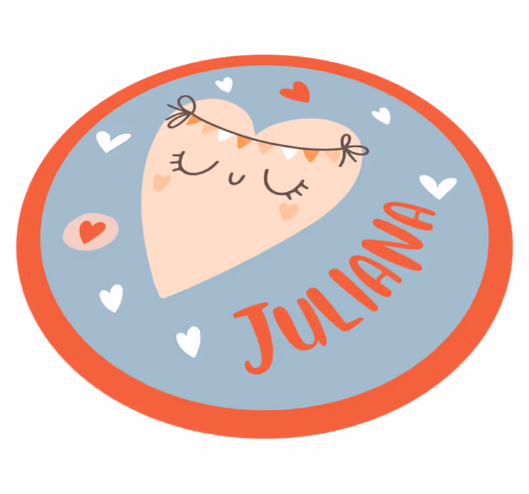 Drugi vinil podovi srce s imenom - TenStickers