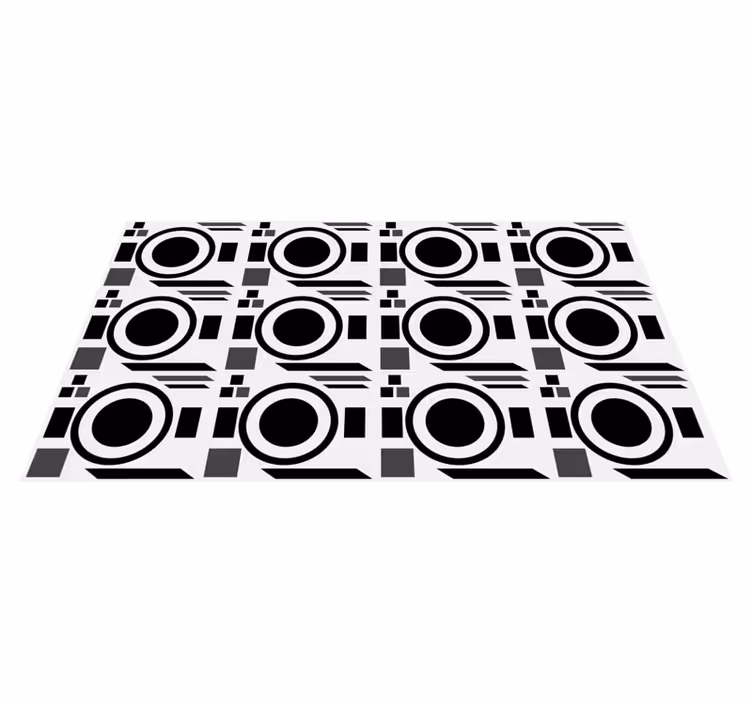 Vinil podovi geometrijski oštre crne krugove - TenStickers