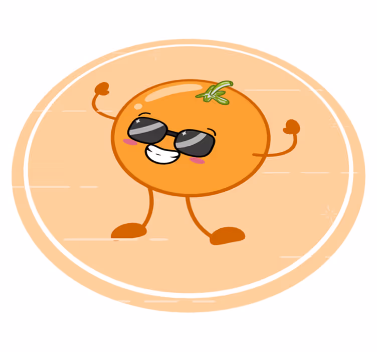Vinil podovi kružni veseli narančasti lik - TenStickers