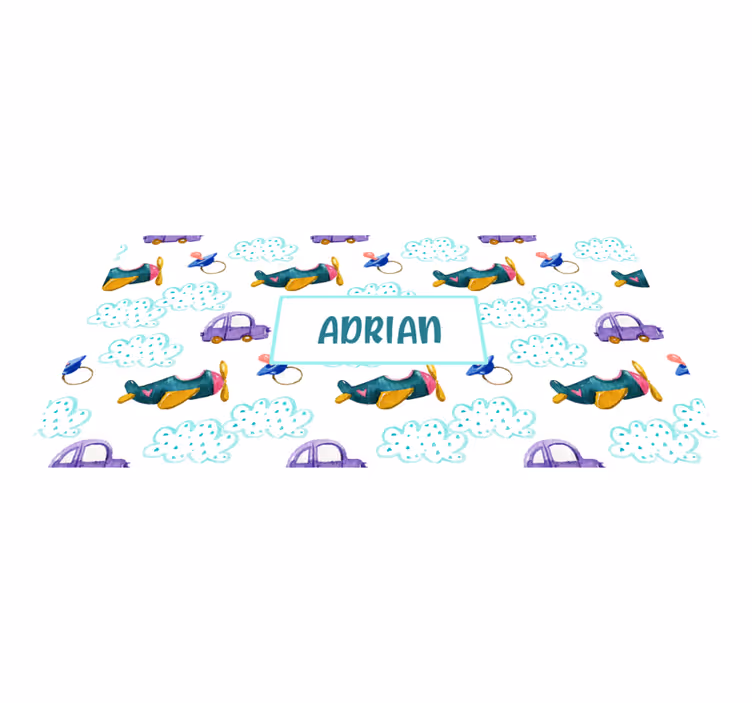 Vinil podovi s imenima neobična tema aviona - TenStickers